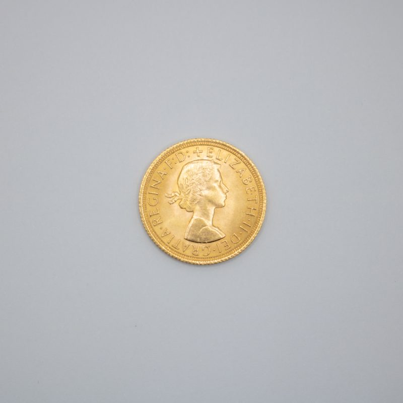 Libra em ouro 22k rainha Elizabeth II.