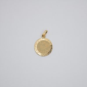 Medalha com "Lembrança de Padrinho" em ouro 19.2k.