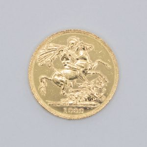 Libra de ouro 22k com a Rainha Victoria do ano 1882.